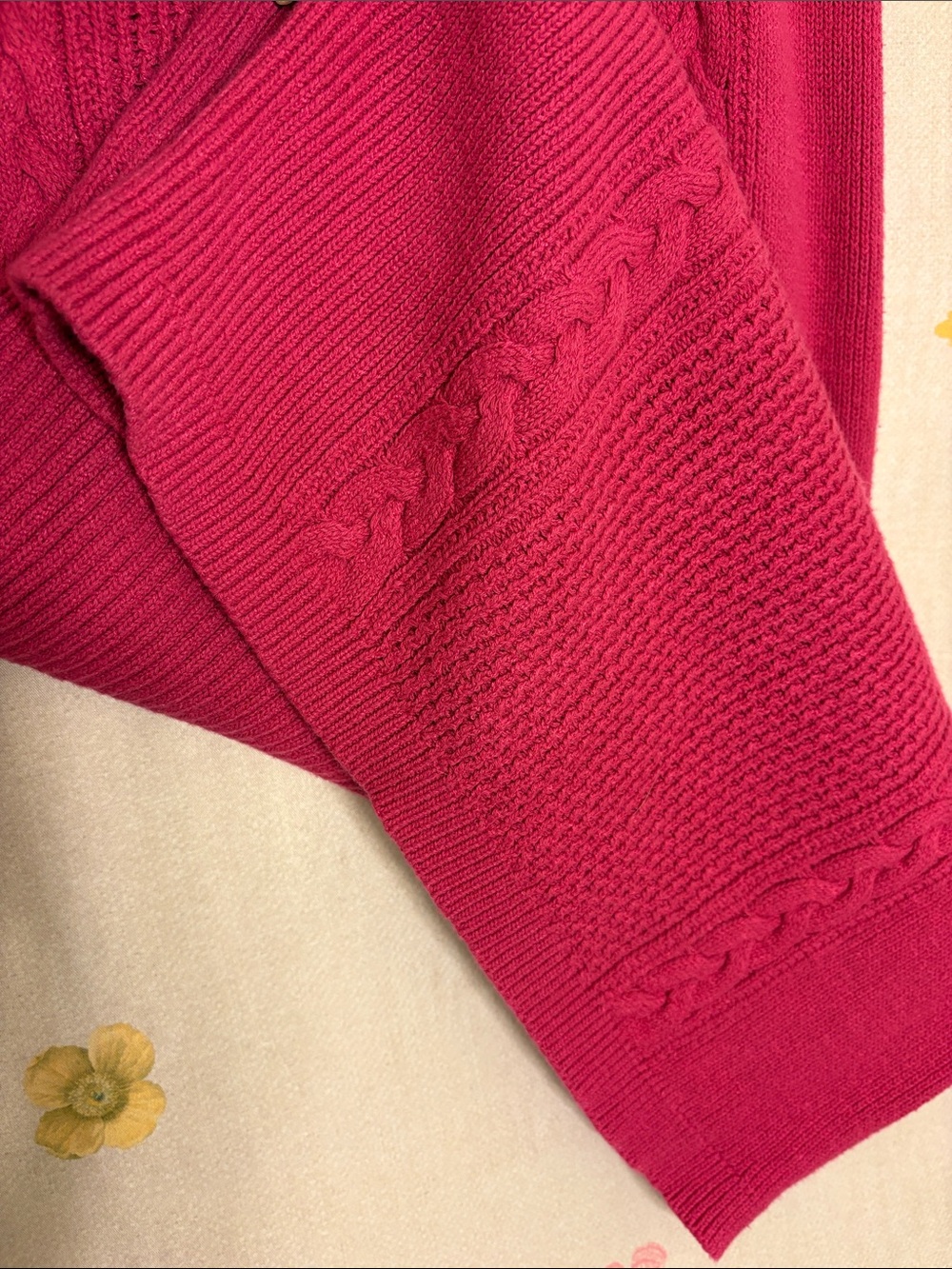 Sofia Vergara Sofia Jeans - Bright Pink Ribbed Cable-Knit Midi Dress - Picture 5 of 9